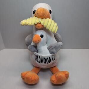 Seagull With French Fry Wildwood NJ With Baby Plush Toy